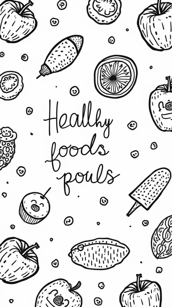 healthy food coloring pages printable